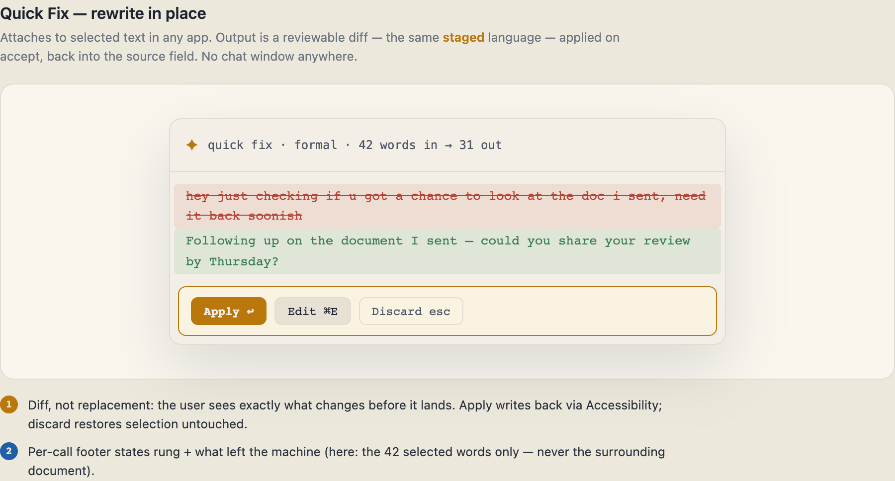 Quick Fix — rewrite in place
