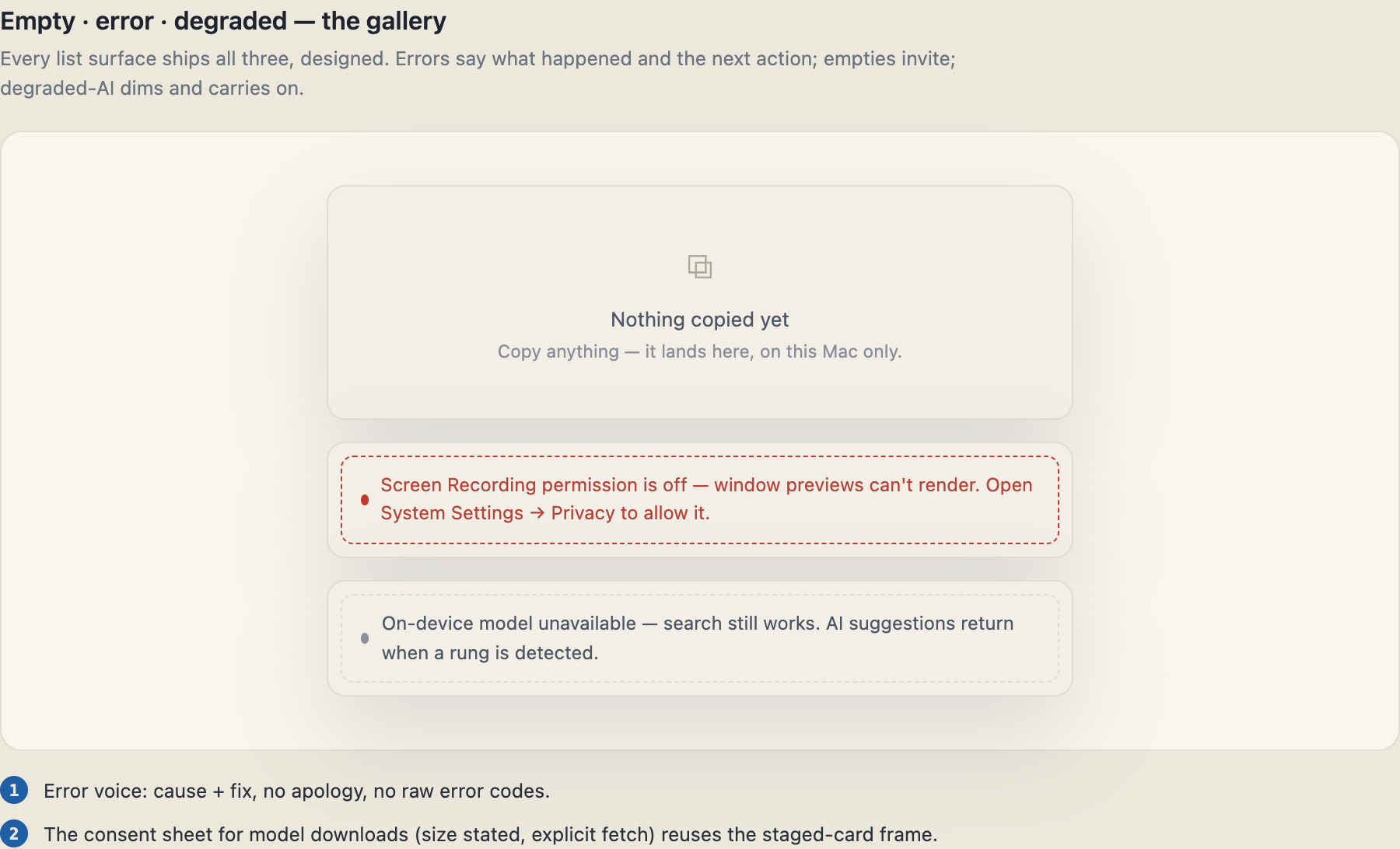 Empty · error · degraded